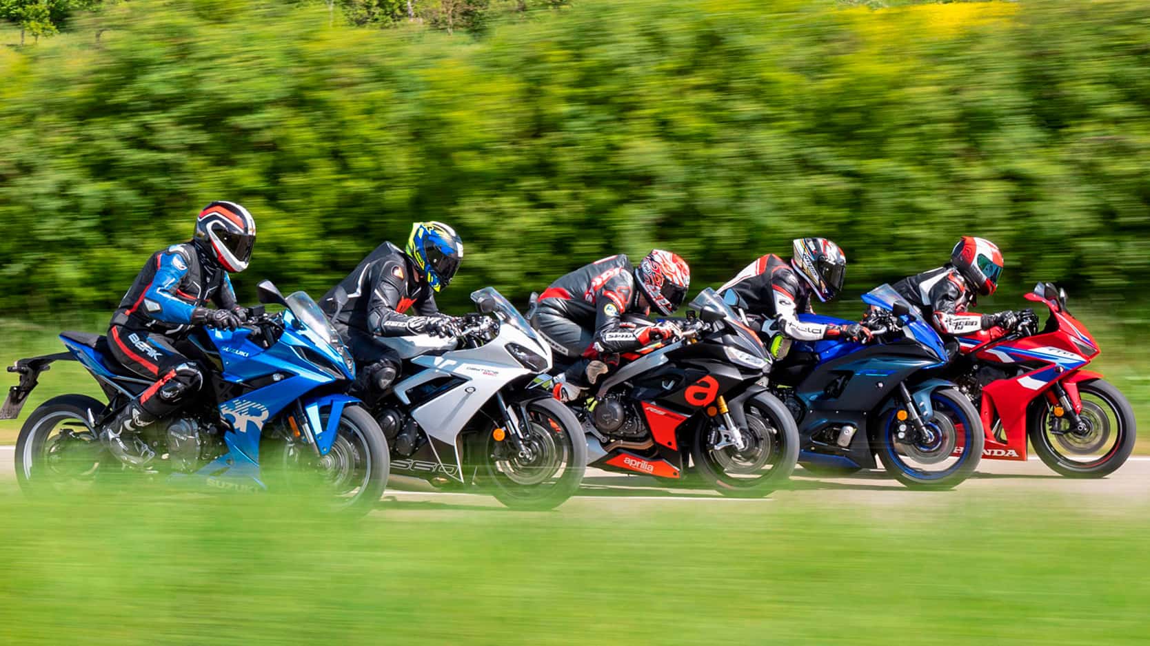 5 Mittelklasse-Supersportler im Vergleichstest: Sportbikes von Aprilia, Honda, Suzuki, Triumph, Yamaha