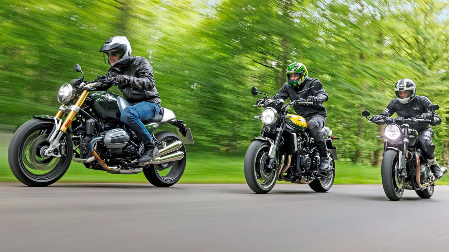 Retro-Bikes im Vergleichstest: BMW R 12 nineT, Kawasaki Z 900 RS, Triumph Speed Twin 1200