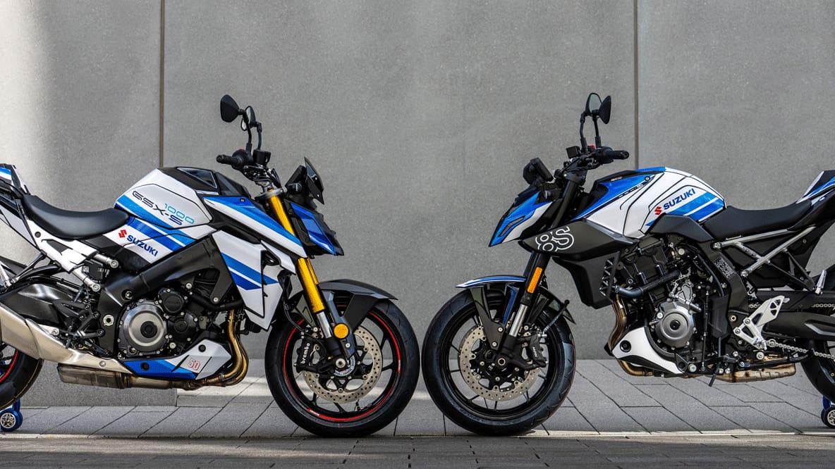 Pour célébrer les 50 ans de Suzuki Allemagne, il existe deux modèles spéciaux en édition limitée : la GSX-8S Special Edition (2026) et la GSX-S 1000 Special Edition (2026)