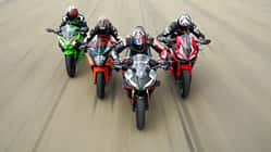 Kawasaki Ninja 400, KTM RC 390, CFMoto 450 SR, Honda CBR 500 R Vergleichstest