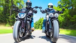 Vergleichstest Power-Cruiser Ducati Xdiavel V4 und Triumph Rocket 3 R Evel Knievel