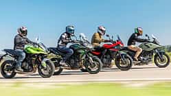 Motorrad Vergleichstest Yamaha Tracer 7, Triumph Tiger Sport 660, Kawasaki Versys 650 und Honda NC 750X DCT