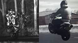 Motorrad Wheelie Polizei Radarfoto