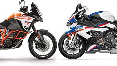 BMW S 1000 RR und KTM 1290 Super Adventure R.