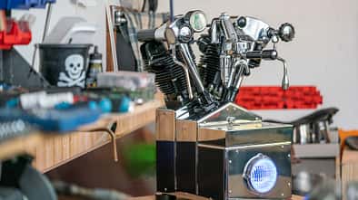 Kaffeemaschine Da Vincie "Motormaschine" im Harley-Davidson-Style