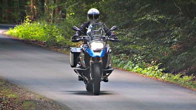 Polizeimotorrad der Polizei Hessen.