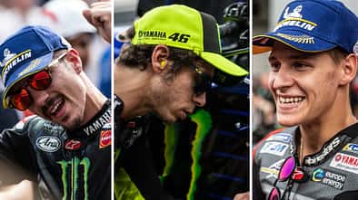 Maverick Vinales, Valentino Rossi und Fabio Quartararo.