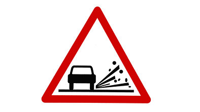 Splitt, Rollsplitt, Schotter, Straßenschild