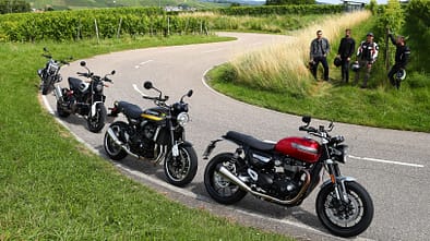 BMW R nineT Pure, Indian FTR S, Kawasaki Z 900 RS, Triumph Speed Twin Vergleichstest