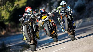 Honda CB 1000 Hornet SP, Triumph Street Triple 765 RS, Yamaha MT-09 SP 