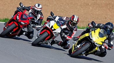 Aprilia RS 660, Honda CBR 650 R, Yamaha R7 Vergleichstest