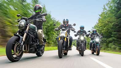 Benelli Leoncino 800,  CFMoto 700 CL-X Heritage, Yamaha XSR 700, Kawasaki Z 650 RS Vergleichstest
