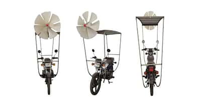 YongLE Risheng CG E-Motorrad mit Solar- und Windenergie