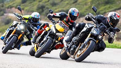 Motorrad Vergleichstest Naked Bikes Honda CB 1000 Hornet SP, Yamaha MT-09 SP, Triumph Street Triple 765 RS