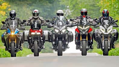 Vergleichstest Suzuki GSX-S 1000 GX, Harley-Davidson Pan America 1250 ST, Kawasaki Versys 1100 SE, Ducati Multistrada V4 Pikes Peak, BMW S 1000 XR