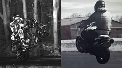 Motorrad Wheelie Polizei Radarfoto