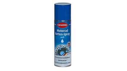kettenspray, test, 2020 Kettenspray-Vergleichstest 2020: Caramba Motorrad Ketten-Spray weiß.
