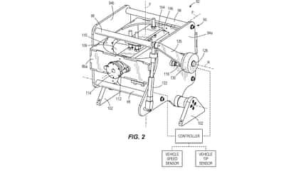 harley, davidson, patent, technologie, balance, umkippen Harley-Davidson-Patent: Technologie zum selbstständigen Ausbalancieren.