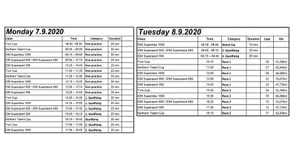 IDM 2020 Zeitplan Sachsenring 2020 IDM 2020 Zeitplan Sachsenring 2020