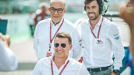 01/2021, Carmelo Ezpeleta, Dorna Sports CEO, Pit Beirer & Carlos Ezpeleta Dorna Sports MD Carmelo Ezpeleta, Dorna Sports CEO, Pit Beirer & Carlos Ezpeleta Dorna Sports MD