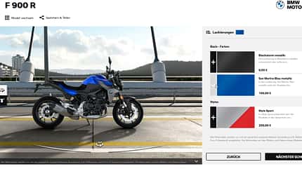 BMW F 900 R Sun Marino Blue Konfigurator