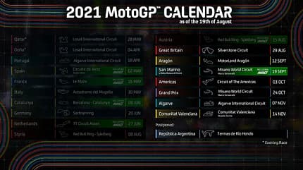 MotoGP Kalender August 2021