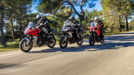 Triumph Tiger Sport 660, Kawasaki Versys 650, Yamaha Tracer 7 GT Vergleichstest
