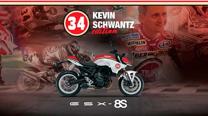 Suzuki GSX-8S Sondermodell Kevin Schwantz-Tribute-Lackierung Suzuki GSX-8S Sondermodell Kevin Schwantz-Tribute-Lackierung