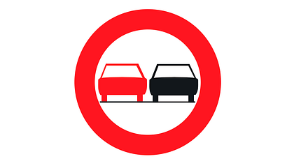 Überholverbot Belgien Verkehrsschild C35 Überholverbot Belgien Verkehrsschild C35