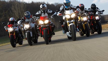 Naked Bikes von Ducati, Triumph und Yamaha im Test