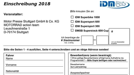 Einschreibeformular und Reglements