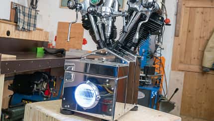 Kaffeemaschine Da Vincie "Motormaschine" im Harley-Davidson-Style