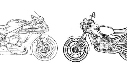 Yamaha-Motorräder zum Ausmalen - Bilder und Vorlagen.