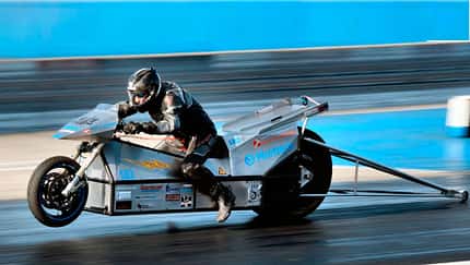 Sprintrekord True Cousins Silver Lightning Elektromotorrad Viertelmeile