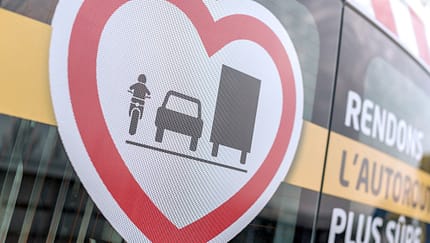 Frankreich Autobahnrastplatz Motorradfahrer Biker