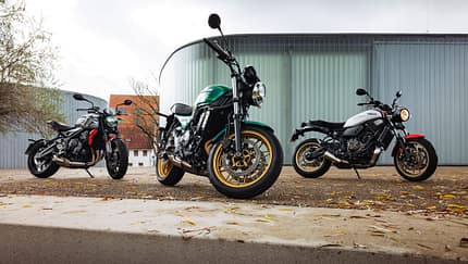 Kawasaki Z 650 RS, Triumph Trident 660, Yamaha XSR 700 Vergleichstest