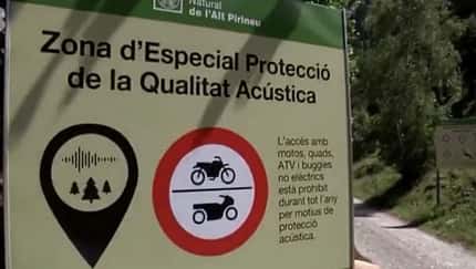 Motorrad-Streckensperrung Naturpark Alt Pirineu Spanien