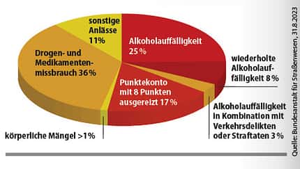 Diagramm zur MPU (medizinisch-psychologische Untersuchung)