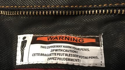 Reflexion über die Absurdität von Warnhinweisen