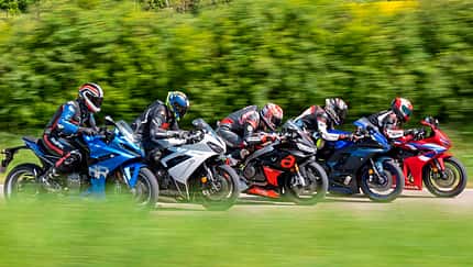 Aprilia RS 660, Honda CBR 650 R E-Clutch, Suzuki GSX-8R, Triumph Daytona 660, Yamaha R7 Vergleichstest