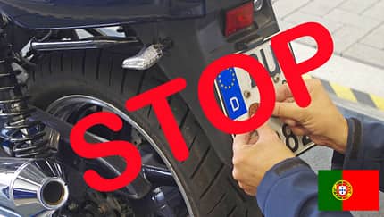 Motorradfahrer feiern - Kein TÜV in Portugal