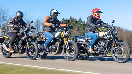 Honda CL 500, Royal Enfield Guerrilla 450, Triumph Scrambler 400 X Vergleichstest