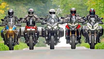 Vergleichstest Suzuki GSX-S 1000 GX, Harley-Davidson Pan America 1250 ST, Kawasaki Versys 1100 SE, Ducati Multistrada V4 Pikes Peak, BMW S 1000 XR