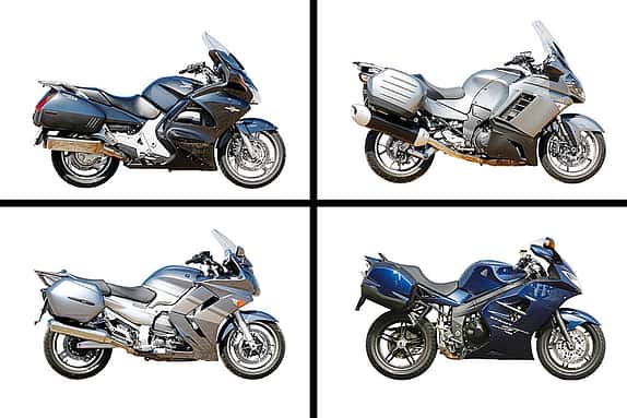 Die Konkurrenz: Honda Pan European, Kawasaki 1400 GTR, Triumph Sprint ST und Yamaha FJR 1300 A.
