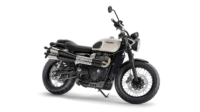 Schick und dezent: die Street Scrambler in „Fusion White“.