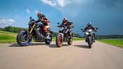 KTM 890 Duke R, Yamaha MT-09 SP, Triumph Street Triple RS Vergleichstest