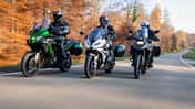 Kawasaki Versys 1000 S Tourer, BMW R 1250 RS, Suzuki V-Strom 1050 XT Vergleich