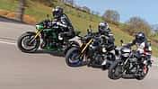 Triumph Street Triple RS, Yamaha MT-09 SP, Kawasaki Z 900 SE Vergleichstest