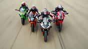 Kawasaki Ninja 400, KTM RC 390, CFMoto 450 SR, Honda CBR 500 R Vergleichstest