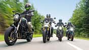 Benelli Leoncino 800,  CFMoto 700 CL-X Heritage, Yamaha XSR 700, Kawasaki Z 650 RS Vergleichstest